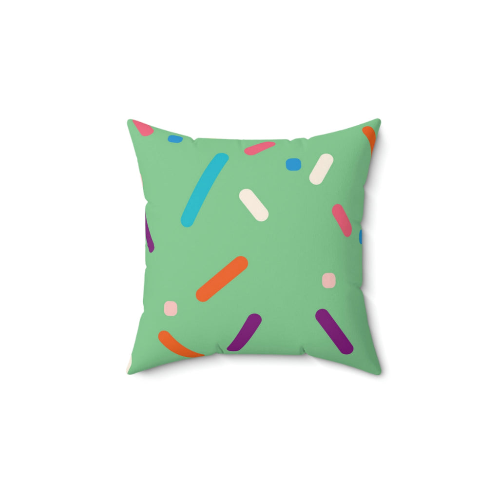 Pistachio Birthday Cake Square Pillow Home Decor Pink Sweetheart