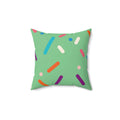 Pistachio Birthday Cake Square Pillow - Pink Sweetheart