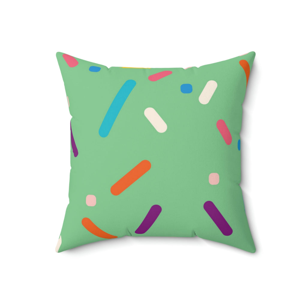 Pistachio Birthday Cake Square Pillow Home Decor Pink Sweetheart