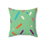 Pistachio Birthday Cake Square Pillow Home Decor Pink Sweetheart