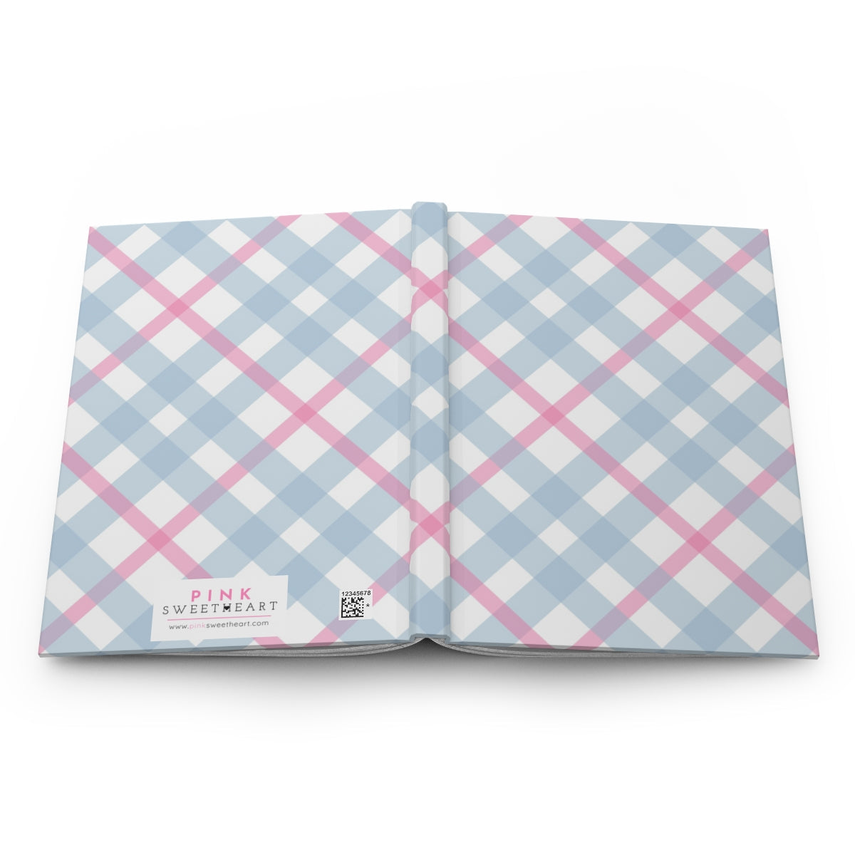 Plaid Gingham Hardcover Matte Journal Paper products Pink Sweetheart
