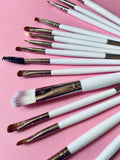 Plain Jane Solid Colored Cosmetic Makeup Brushes 15pc - Pink Sweetheart