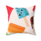 Popsicle Variety Pack Square Pillow Home Decor Pink Sweetheart