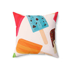 Popsicle Variety Pack Square Pillow Home Decor Pink Sweetheart