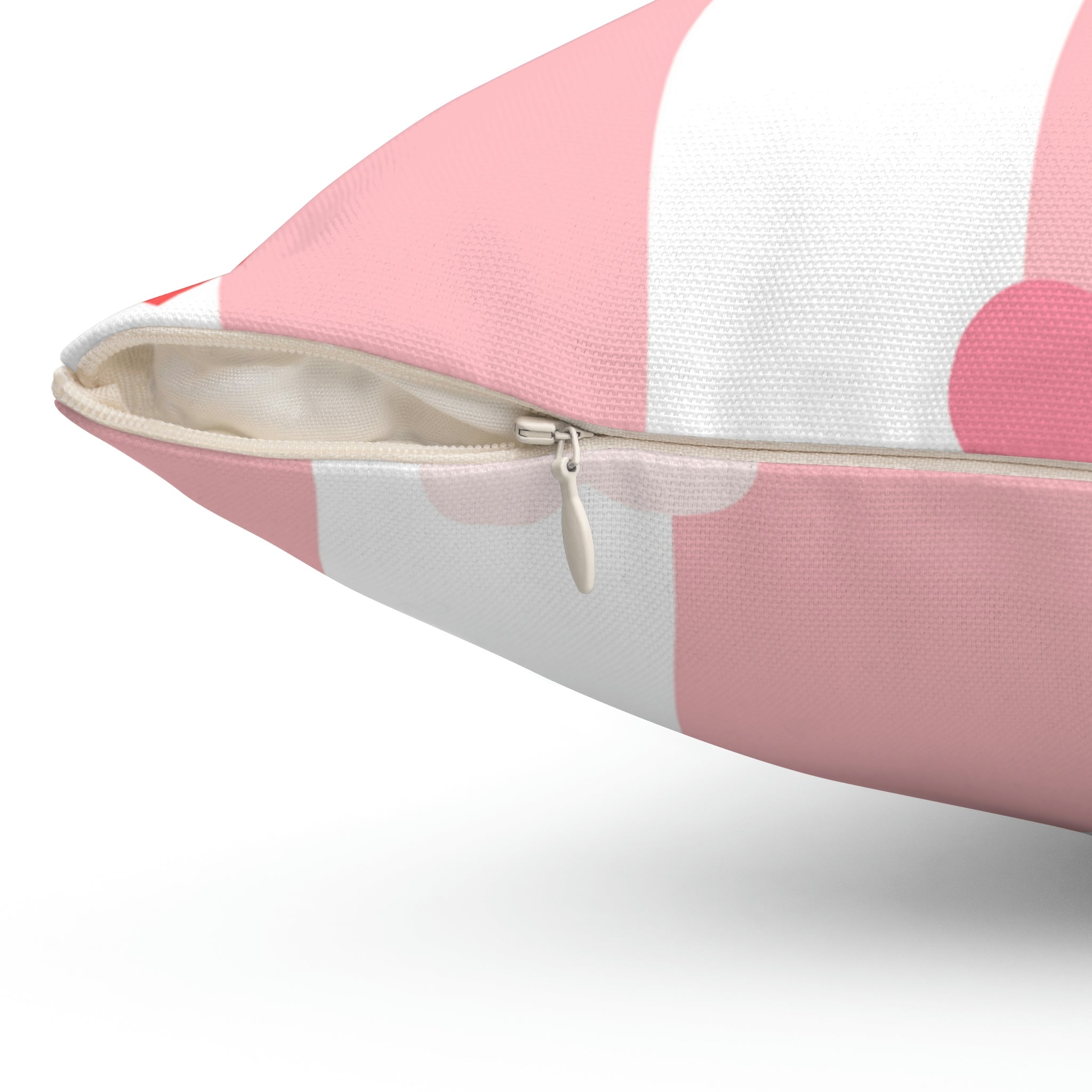 Posh Stripes with Hearts Square Pillow Home Decor Pink Sweetheart