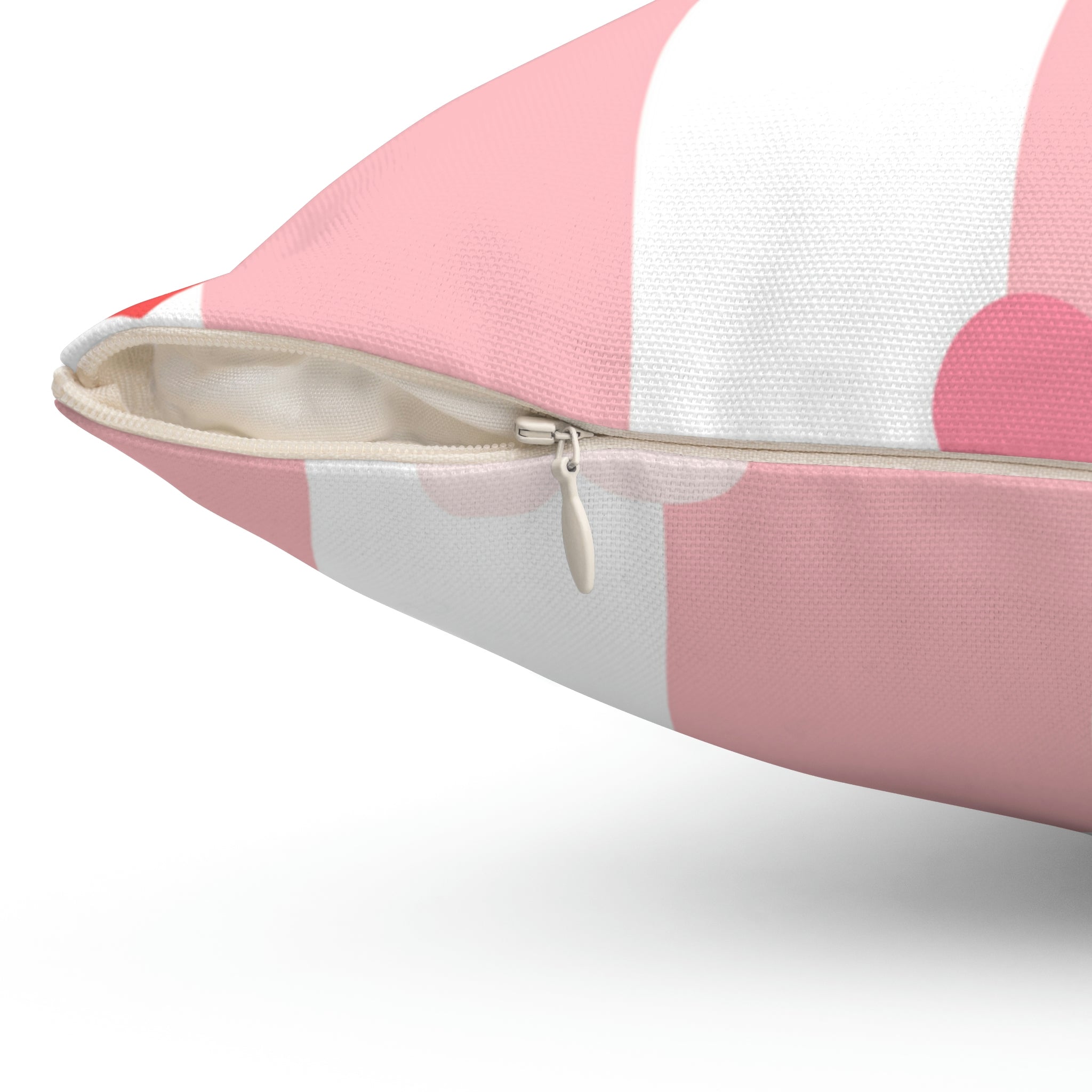 Posh Stripes with Hearts Square Pillow Home Decor Pink Sweetheart