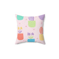 Precious Potted Plants Square Pillow - Pink Sweetheart