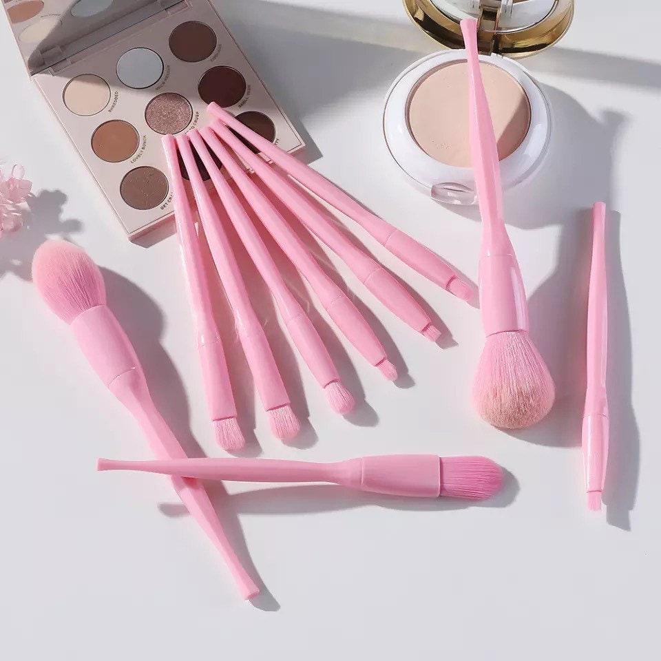 Pretty Pastel Candy Cosmetic Makeup Brush Set Pink Sweetheart