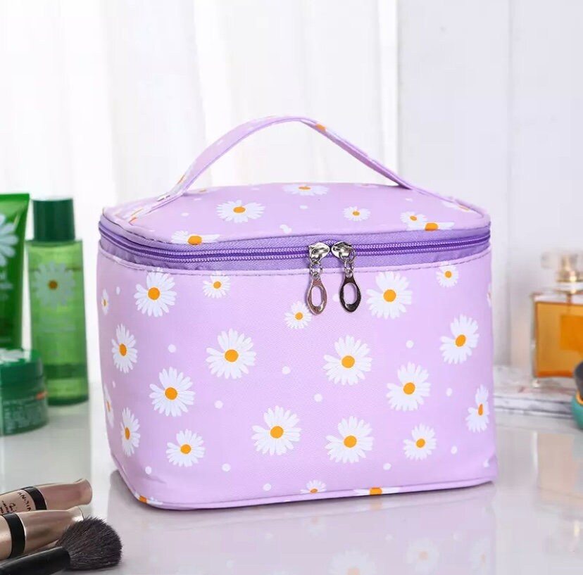 Purple Daisy Cosmetic Makeup Bag Cosmetic & Toiletry Bags Pink Sweetheart
