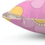Purple Pink and Yellow Flowers Square Pillow Home Decor Pink Sweetheart