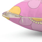 Purple Pink and Yellow Flowers Square Pillow Home Decor Pink Sweetheart