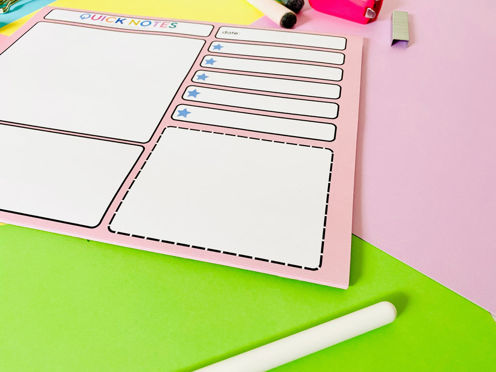Quick Notes Pastel Stationery Notepad Notebooks & Notepads Pink Sweetheart