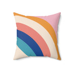 Rainbow Accent Square Pillow Home Decor Pink Sweetheart