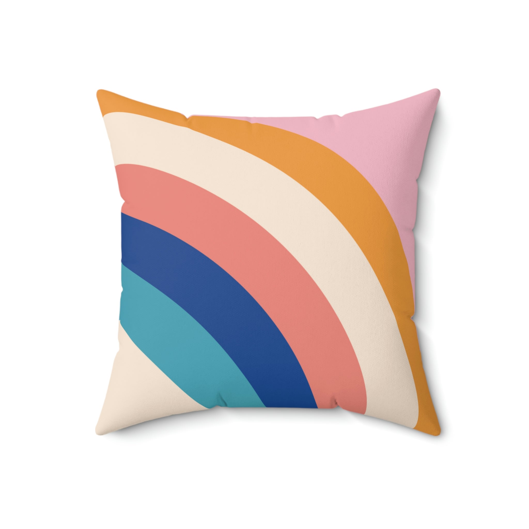 Rainbow Accent Square Pillow Home Decor Pink Sweetheart