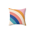 Rainbow Accent Square Pillow - Pink Sweetheart