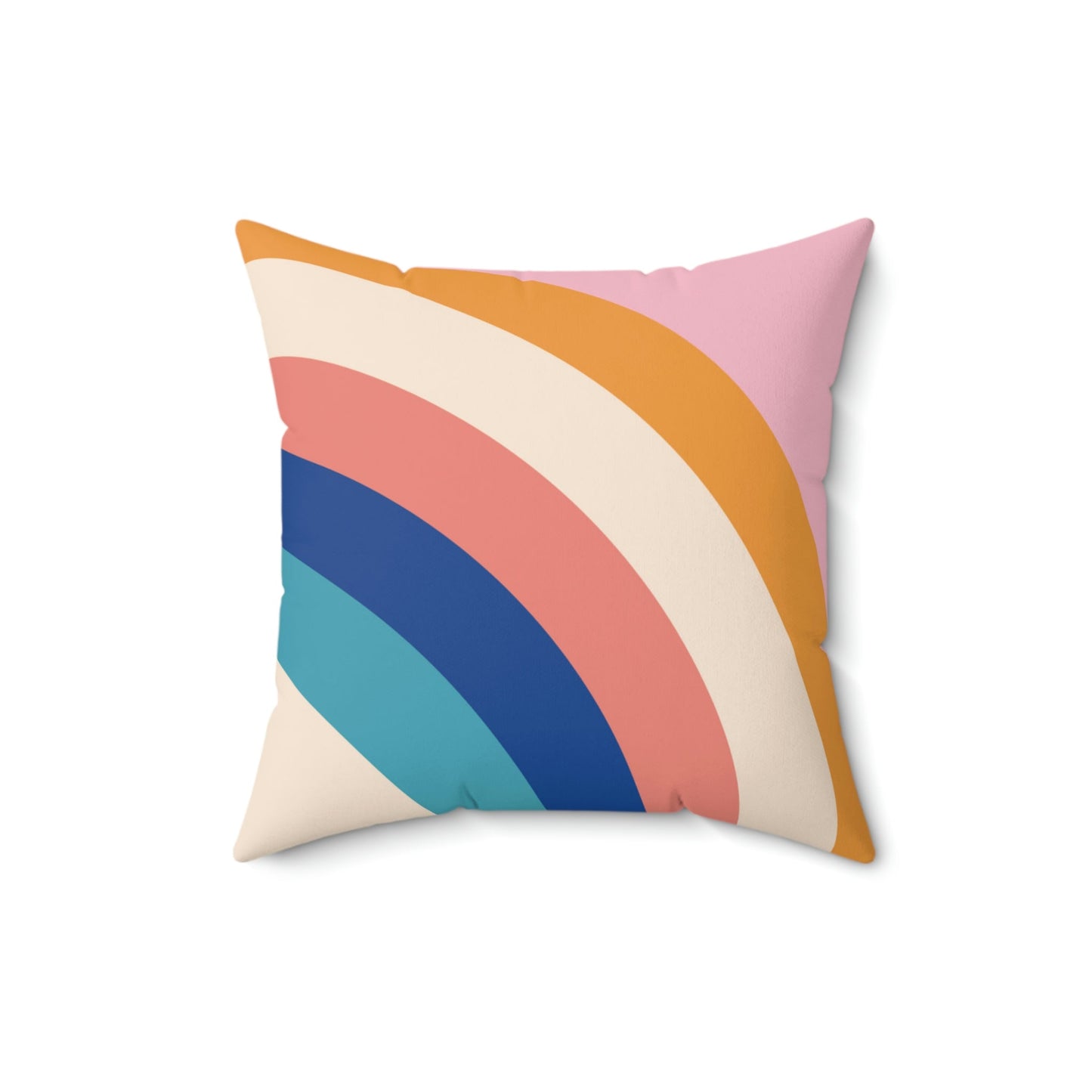 Rainbow Accent Square Pillow Home Decor Pink Sweetheart