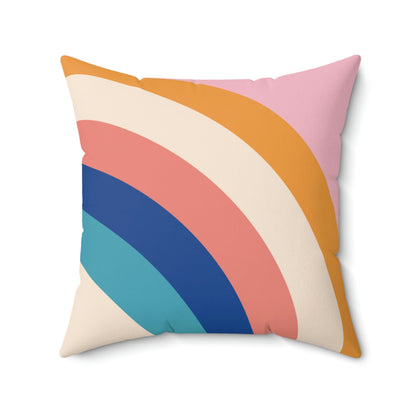 Rainbow Accent Square Pillow Home Decor Pink Sweetheart