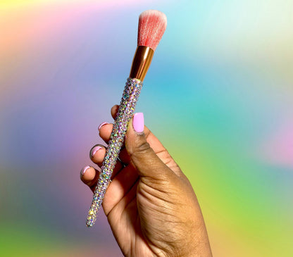 Rainbow Diamond Studded Bling Makeup Brush Set Makeup Brushes Pink Sweetheart