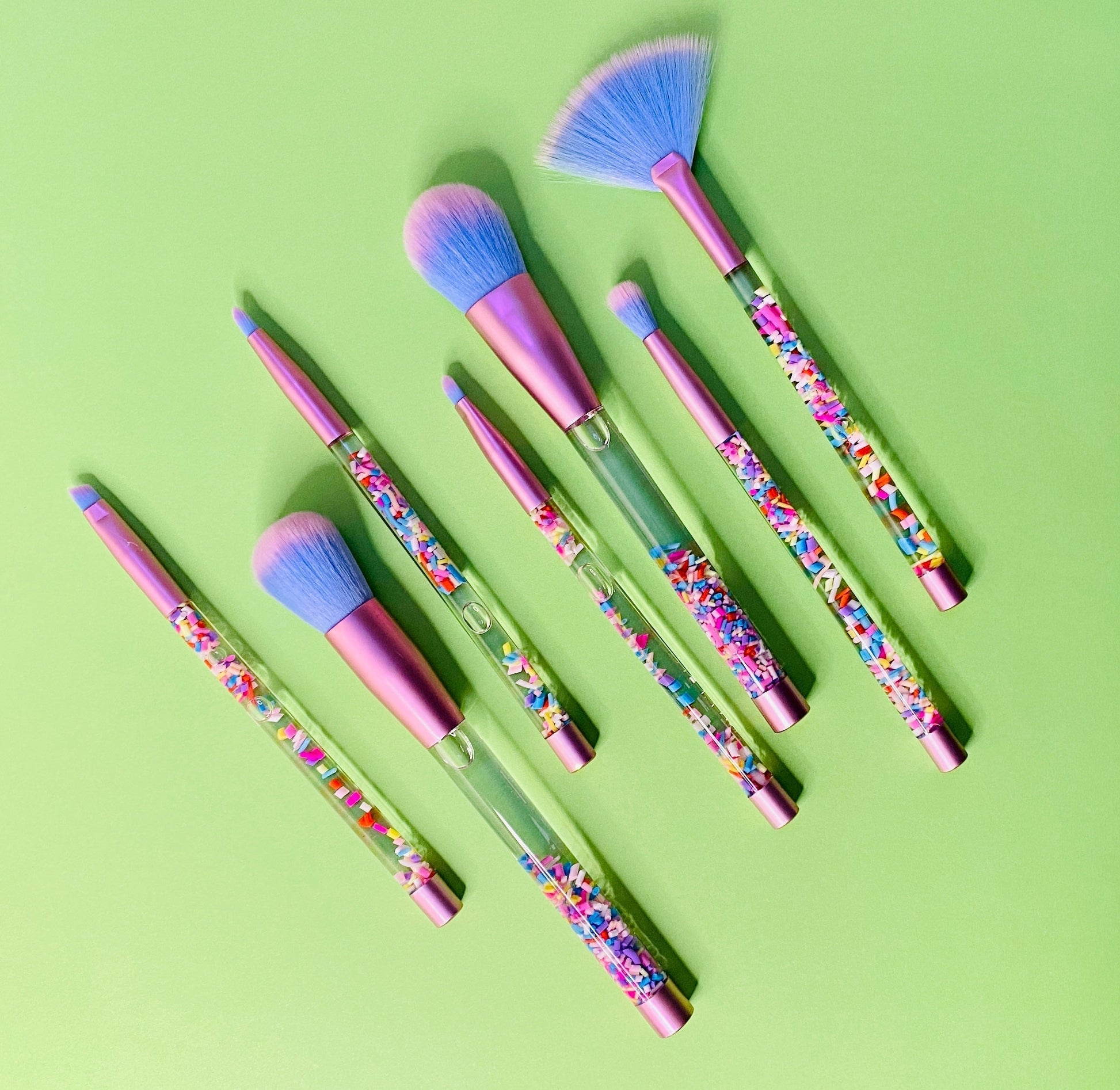 Rainbow Sprinkles Liquid Cosmetic Makeup Brush Set Makeup Brushes Pink Sweetheart