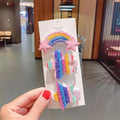 Rainbow Stars and Flowers Hairpin Clip Set - Pink Sweetheart