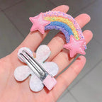 Rainbow Stars and Flowers Hairpin Clip Set Hair Claws & Clips Pink Sweetheart