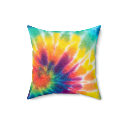 Rainbow Tie Dye Square Pillow Home Decor Pink Sweetheart