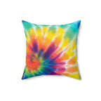 Rainbow Tie Dye Square Pillow Home Decor Pink Sweetheart