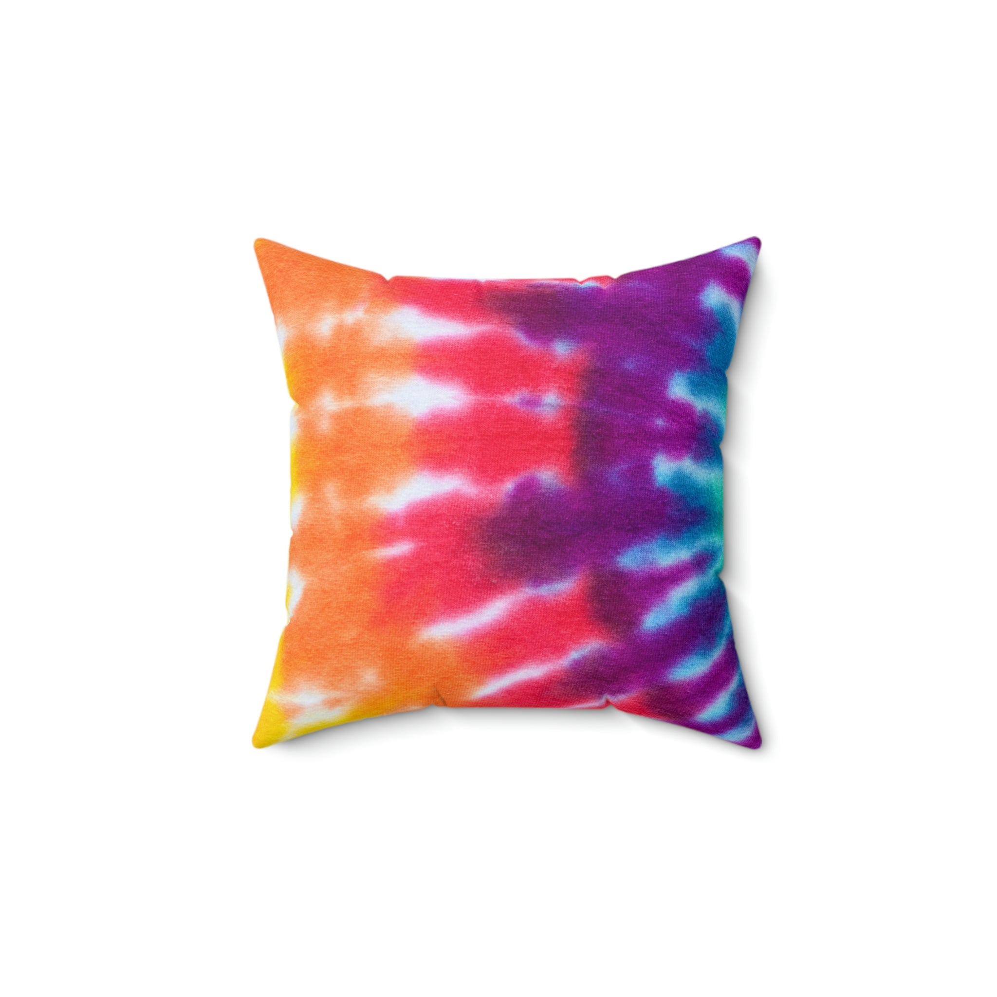 Rainbow Tie Dye Square Pillow Home Decor Pink Sweetheart