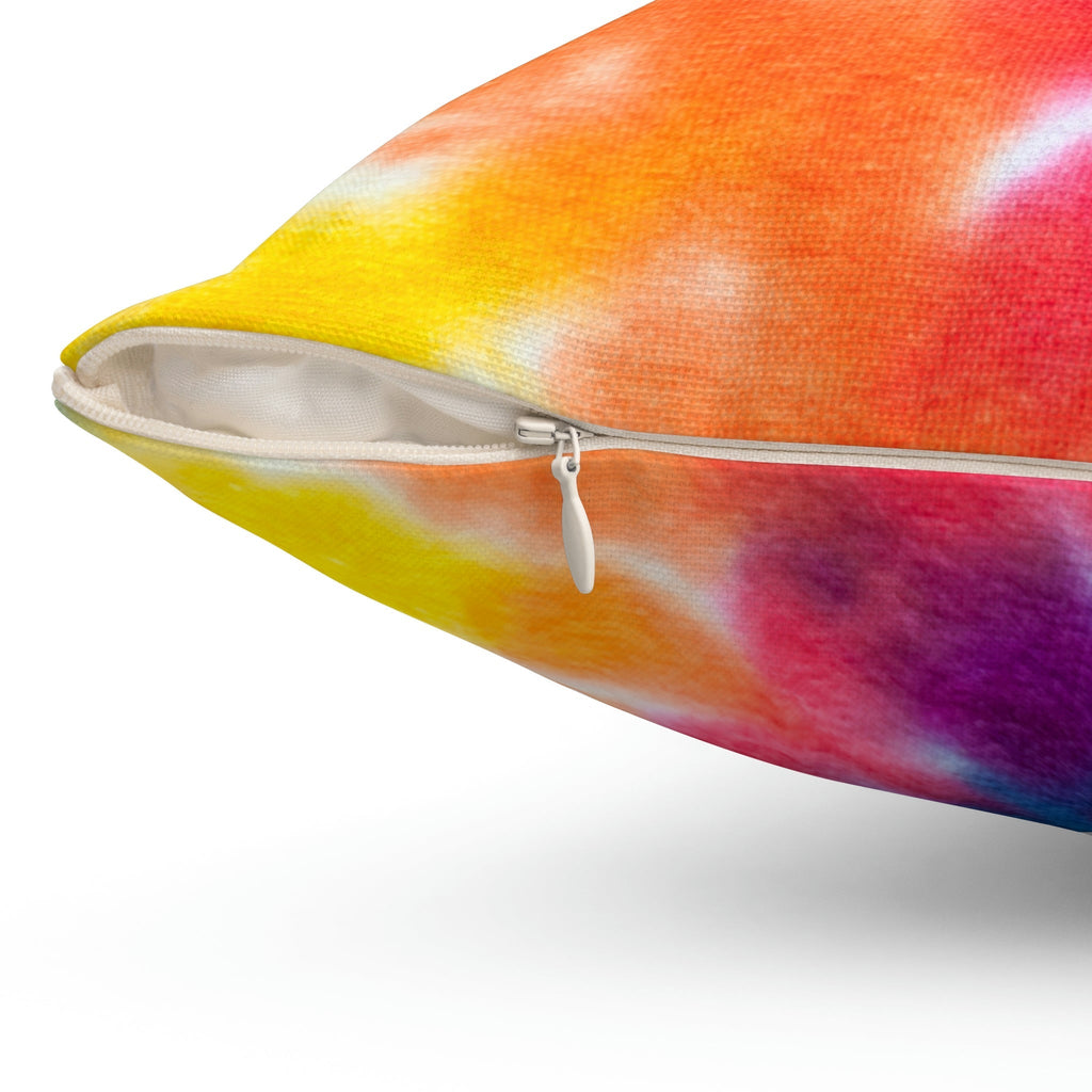Rainbow Tie Dye Square Pillow Home Decor Pink Sweetheart