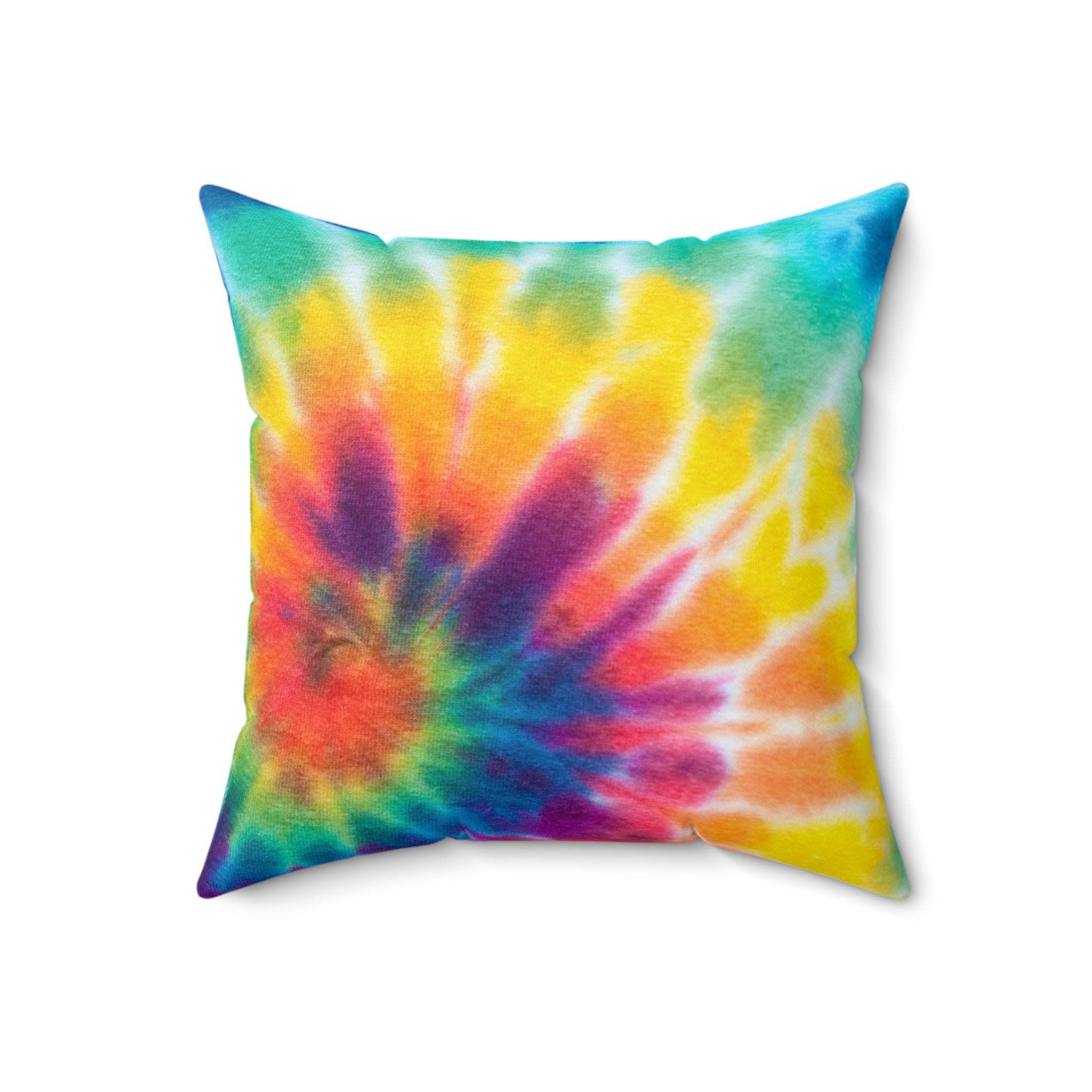 Rainbow Tie Dye Square Pillow Home Decor Pink Sweetheart