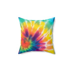 Rainbow Tie Dye Square Pillow Home Decor Pink Sweetheart