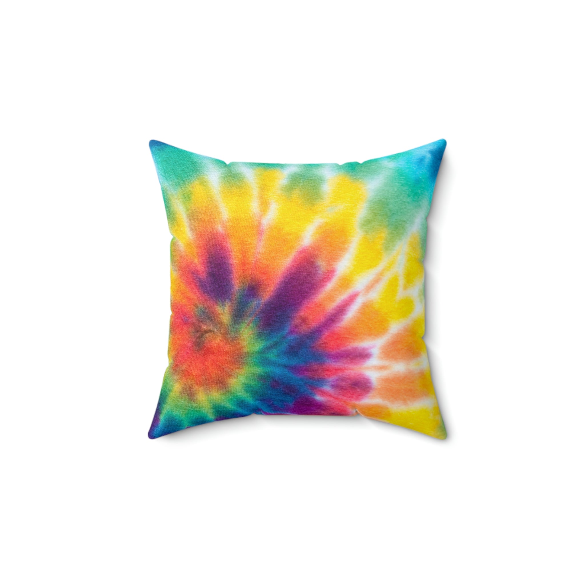 Rainbow Tie Dye Square Pillow Home Decor Pink Sweetheart