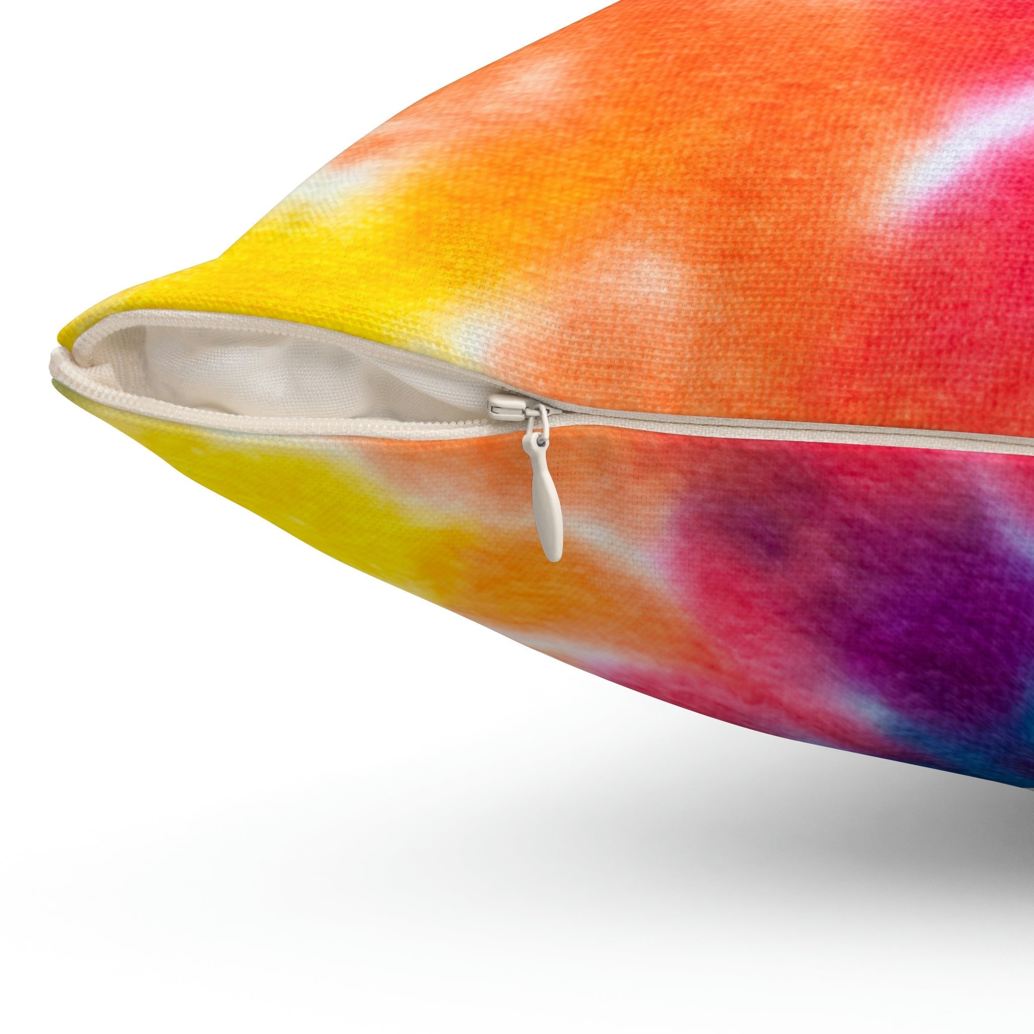 Rainbow Tie Dye Square Pillow Home Decor Pink Sweetheart