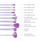 Rainbow Unicorn Ombré Makeup Brush Set Makeup Brushes Pink Sweetheart