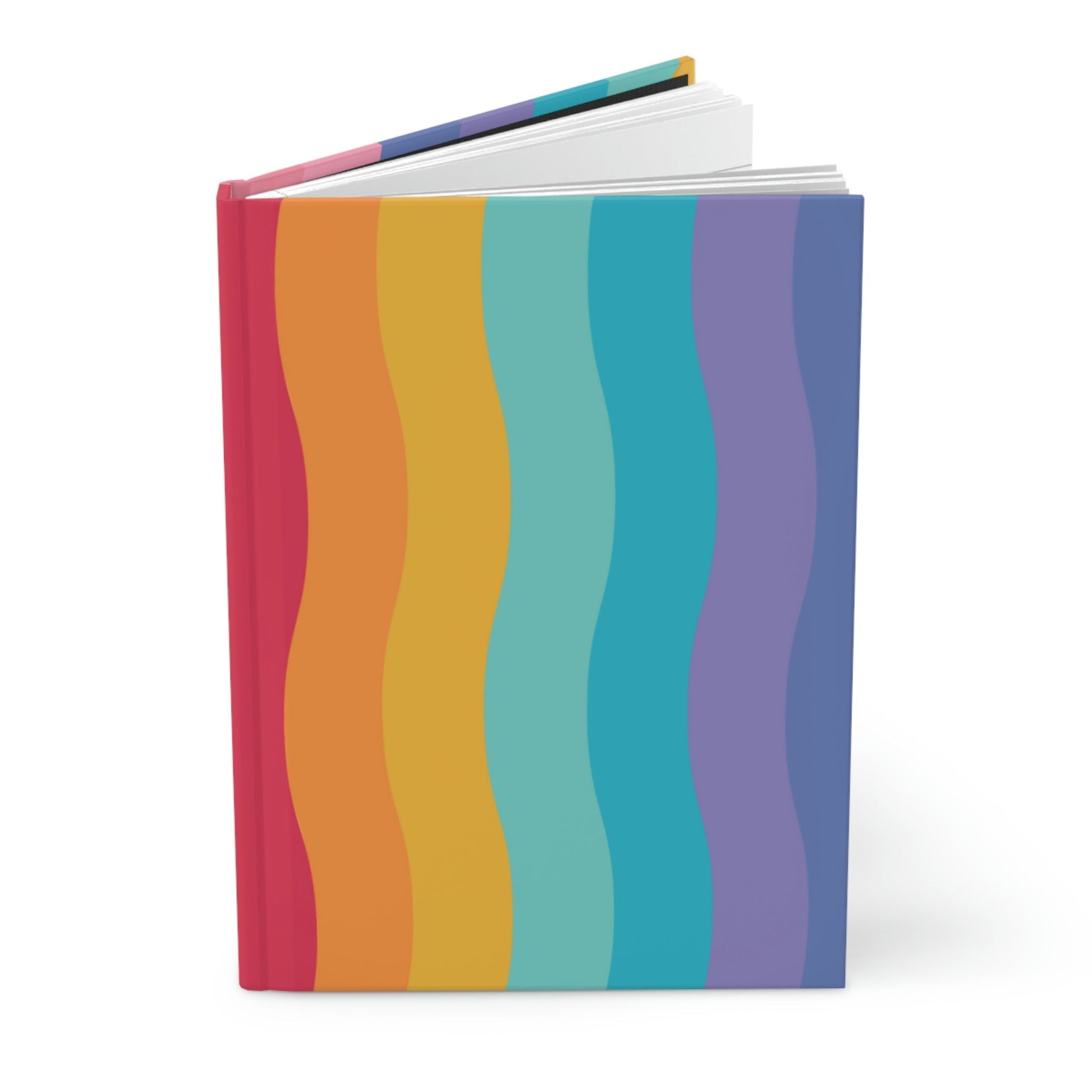 Rainbow Waves Hardcover Matte Journal Paper products Pink Sweetheart