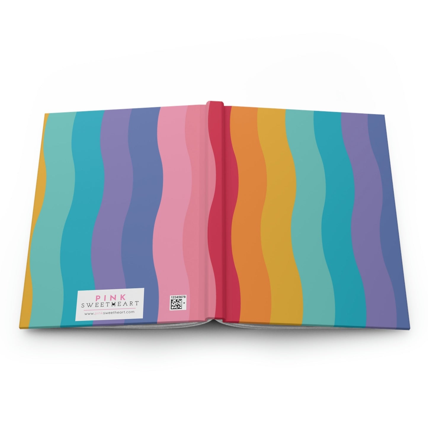 Rainbow Waves Hardcover Matte Journal Paper products Pink Sweetheart