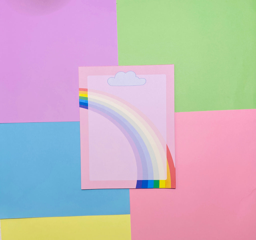 Rainbow in the Sky Jumbo Stationery Notepad Notebooks & Notepads Pink Sweetheart