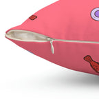 Red Gummy Fish Candy Square Pillow Home Decor Pink Sweetheart