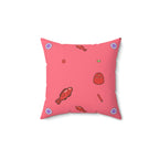 Red Gummy Fish Candy Square Pillow Home Decor Pink Sweetheart
