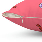 Red Gummy Fish Candy Square Pillow Home Decor Pink Sweetheart