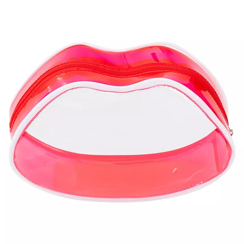 Red Kissy Lips Makeup Bag Cosmetic & Toiletry Bags Pink Sweetheart