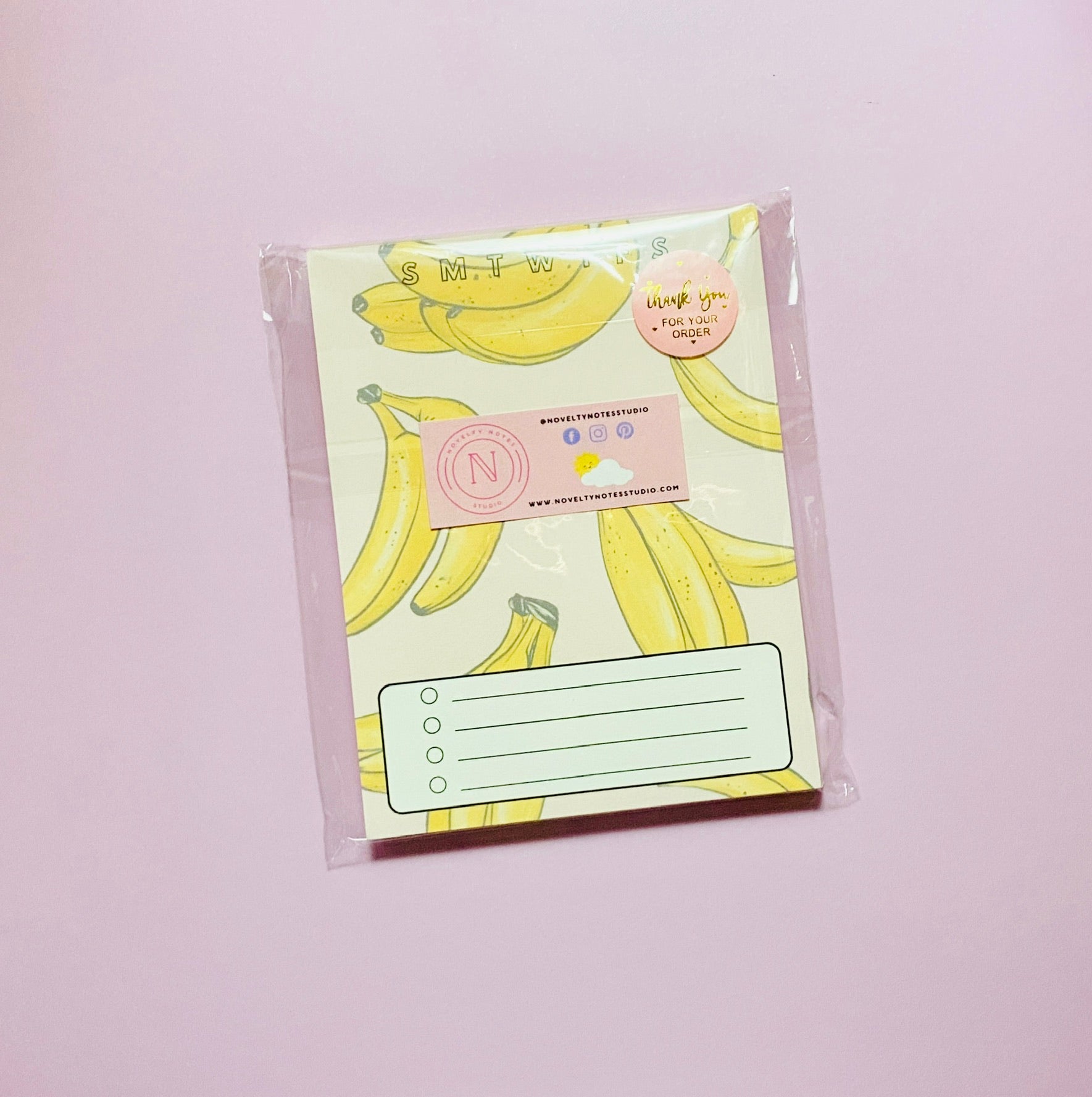 Ripe Banana Mini Stationery Notepad Notebooks & Notepads Pink Sweetheart