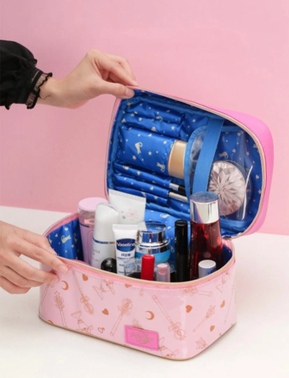 Sailor Moon Pink Kawaii Cosmetic Makeup Bag Cosmetic & Toiletry Bags Pink Sweetheart