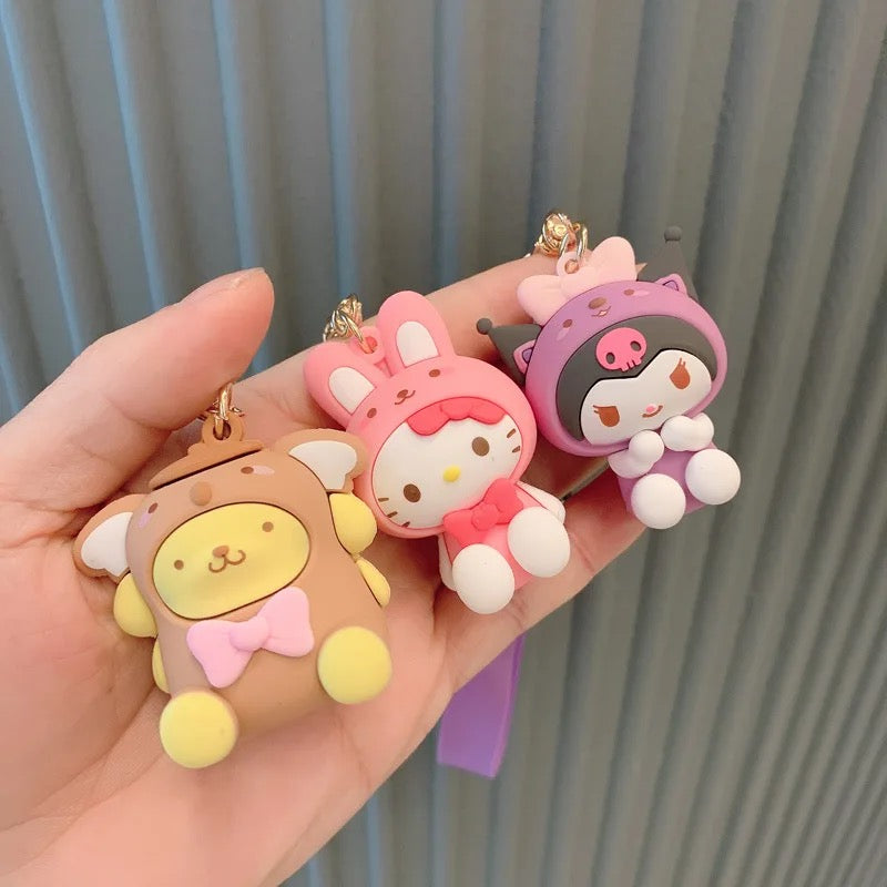 Sanrio Cuddle Cutie Charm Keychain Keychains Pink Sweetheart