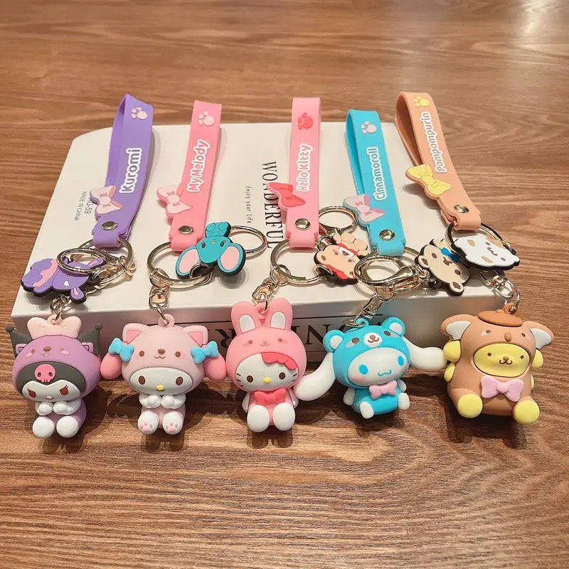 Pink Hello Kitty Sakura Keychain Keyring Bag Key Pendant Charm Cute Girl  Gift