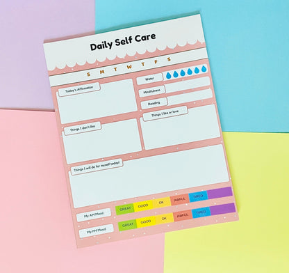 Self Care Pastel Jumbo Stationery Notepad Calendars, Organizers & Planners Pink Sweetheart
