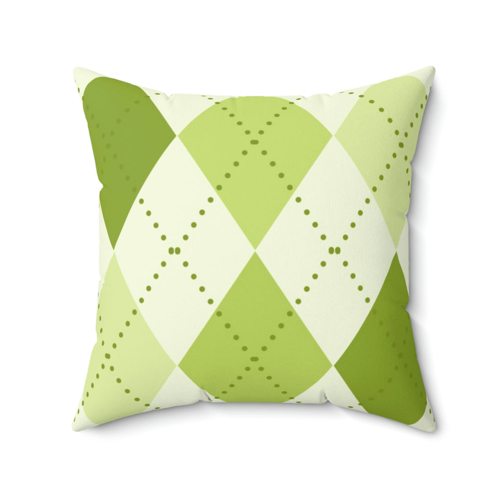 Shades of Green Argyle Square Pillow Home Decor Pink Sweetheart