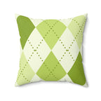 Shades of Green Argyle Square Pillow Home Decor Pink Sweetheart