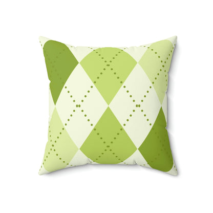 Shades of Green Argyle Square Pillow Home Decor Pink Sweetheart