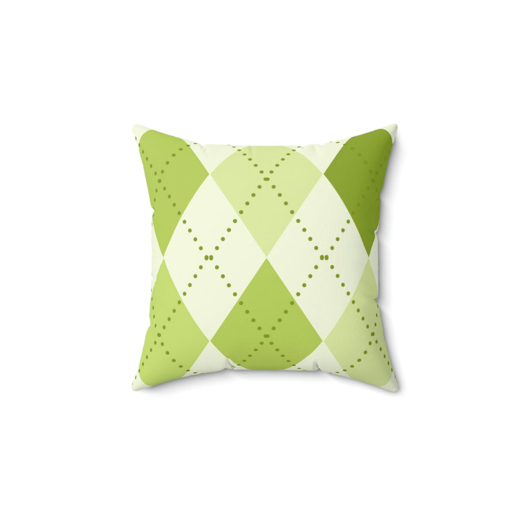 Shades of Green Argyle Square Pillow Home Decor Pink Sweetheart